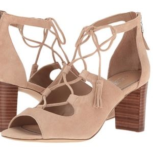 Ralph Lauren sizE 10 HASEL Ghille Lace Up Peep Toe Heel